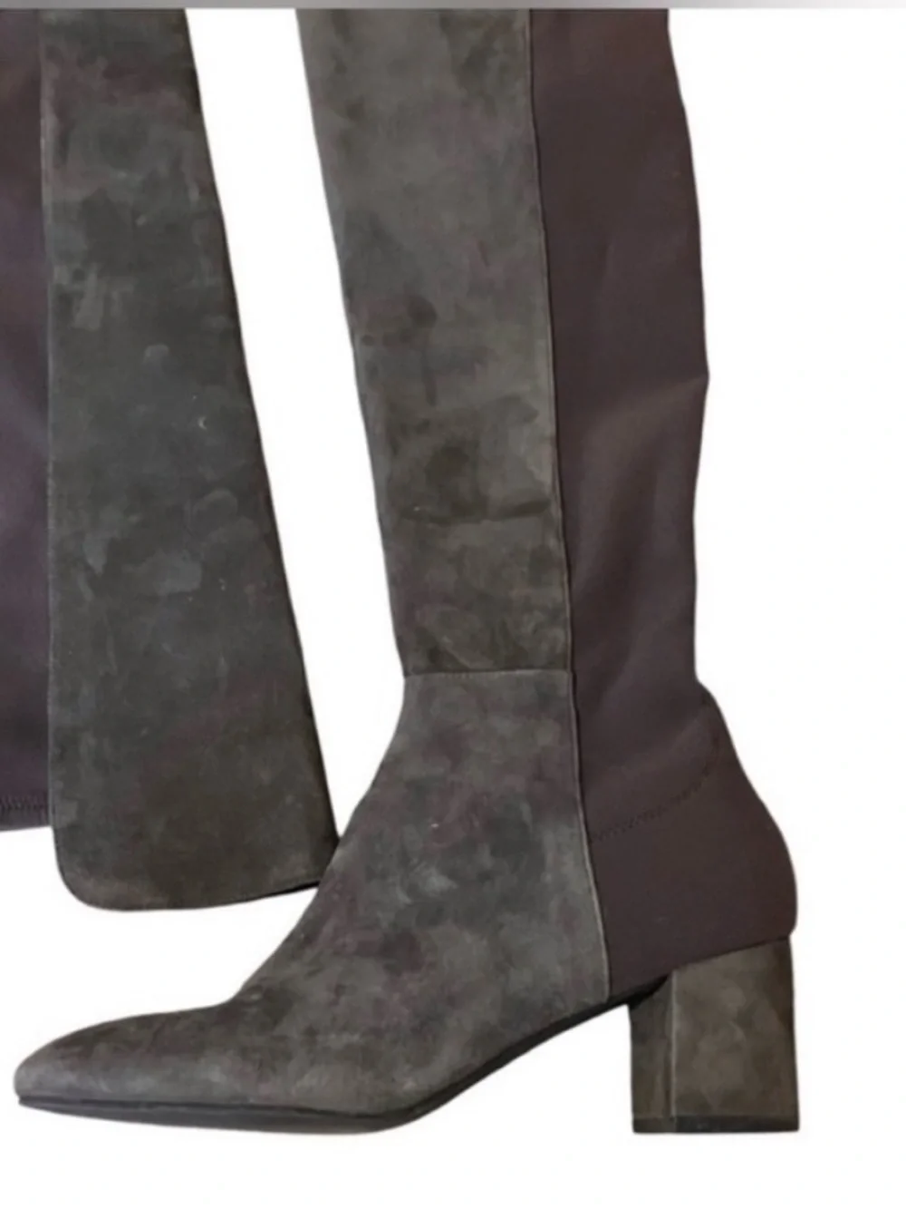 Stuart Weitzman Gillian 60 City Suede Over-The-Knee Boots Charcoal Gray Size 8.5